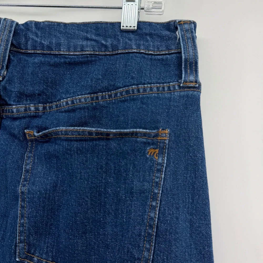 Madewell Denim Button Front A Line Mini Skirt Dark Wash Casual Classic Womens 32
